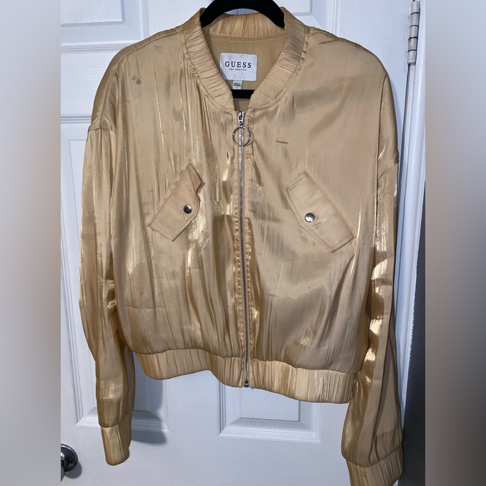 Guess Satin Metallic Gold Jacket